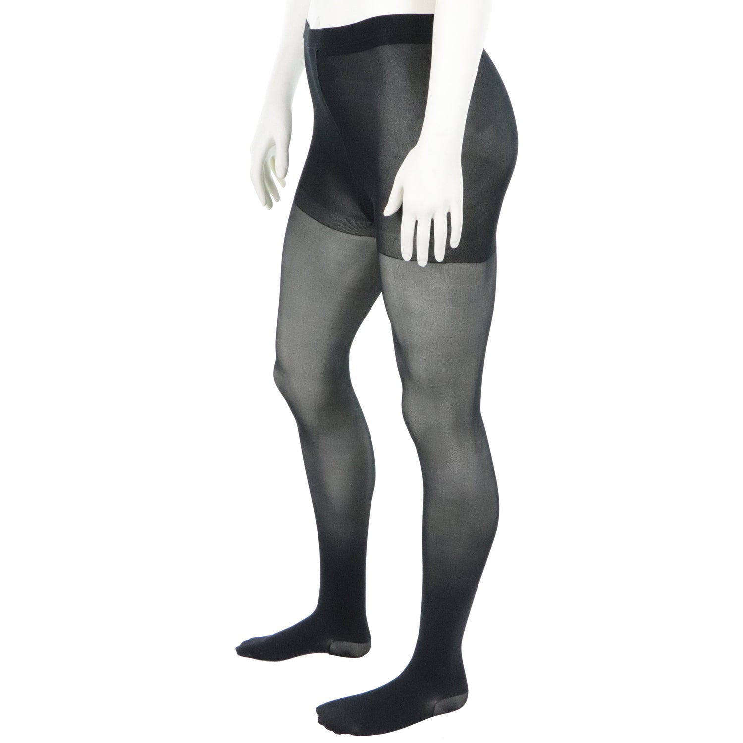 Pantyhose compression stockings for women in black and 20-30 mmHg Doctor Brace Circutrend left leg view