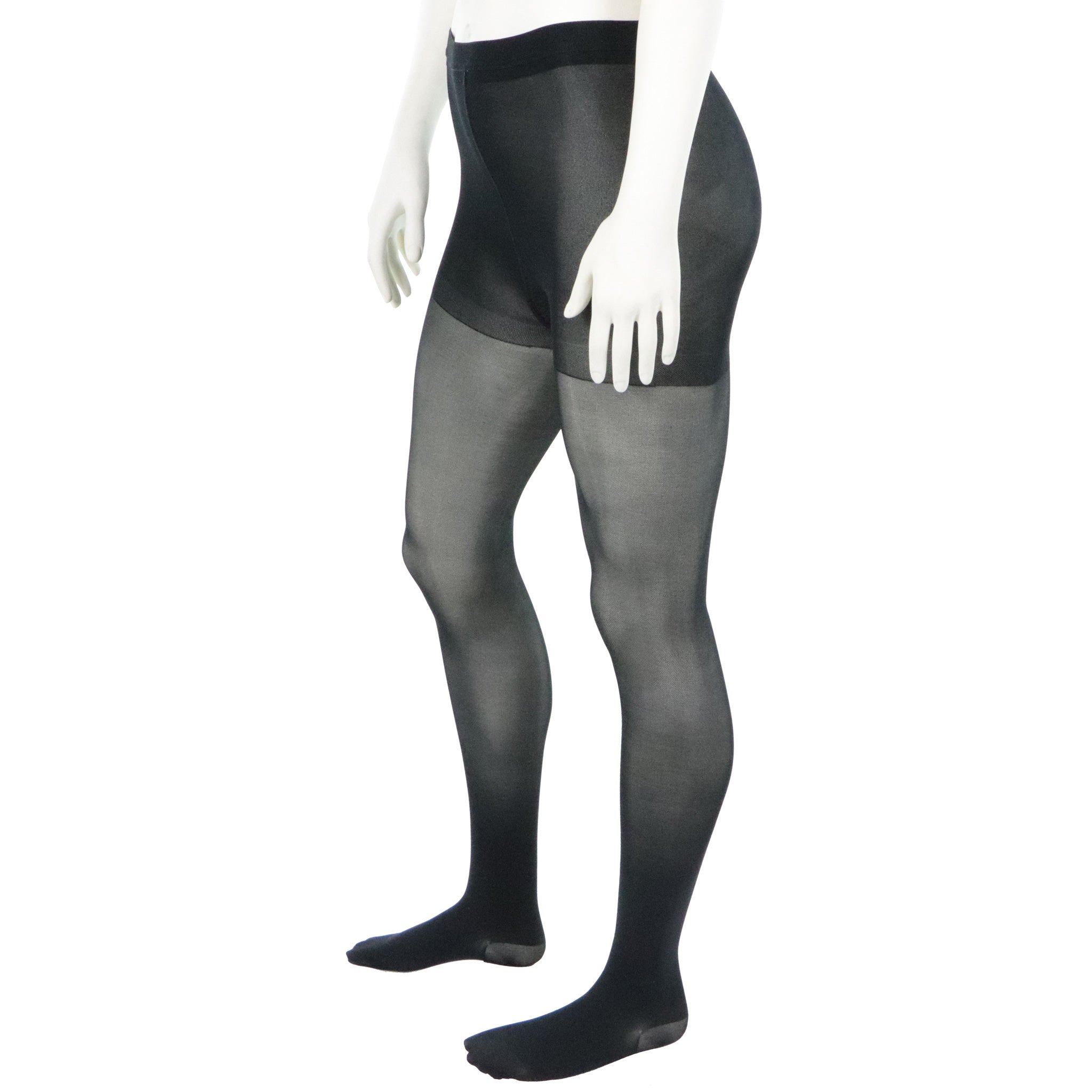 Pantyhose compression stockings for women in black and 20-30 mmHg Doctor Brace Circutrend left leg view