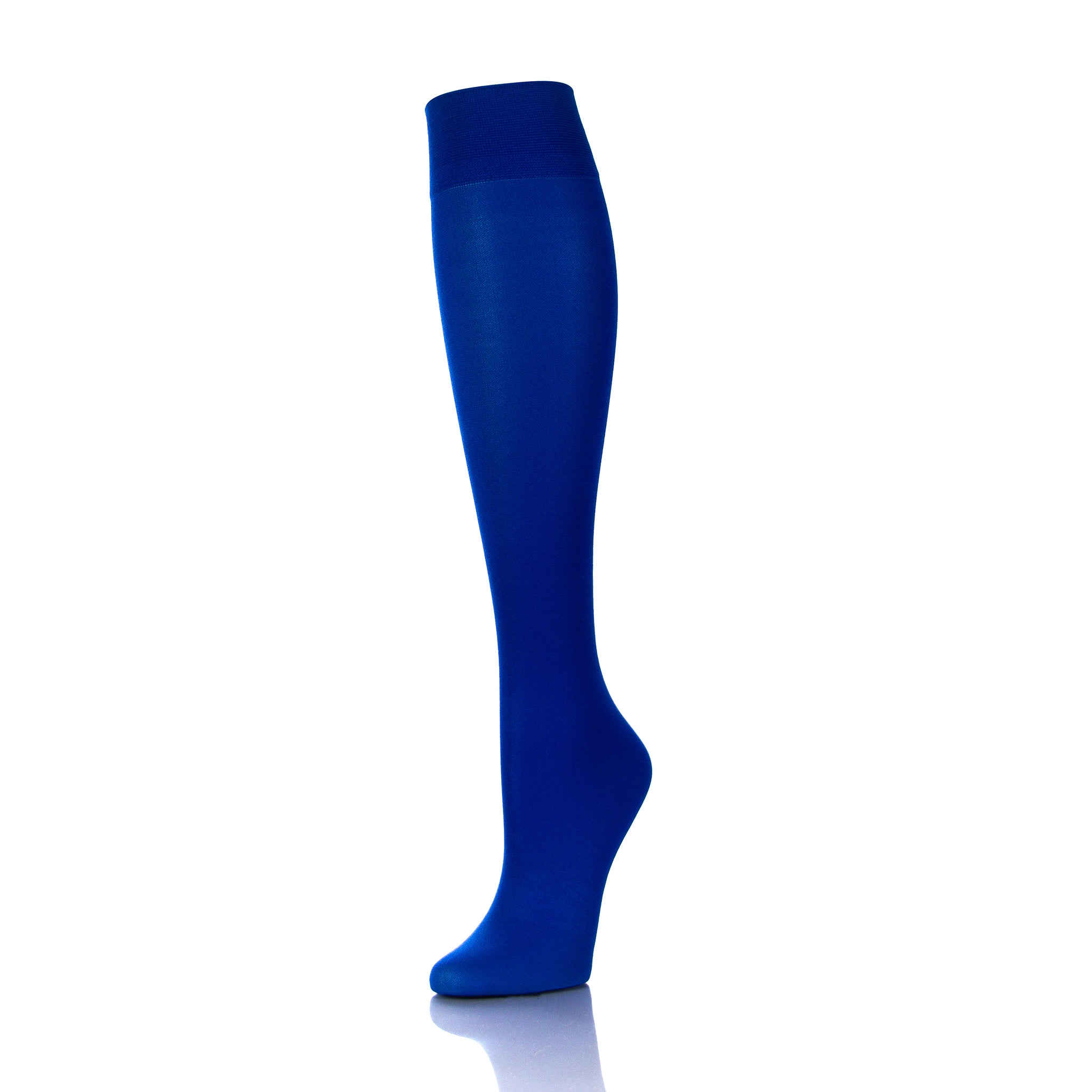 Support Socks For Women - Royal Blue - Doctor Brace Softmedi - Diagonal View Of Outside Leg