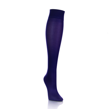 Womens Support Hose - Purple - Doctor Brace Softmedi - Diagonal View Inside Leg