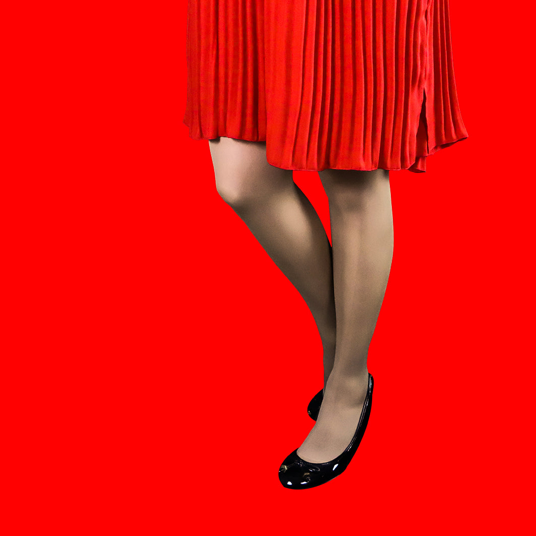 Compression socks Worn By Woman In Red - Red Background - Slideshow For 10 pct Discount