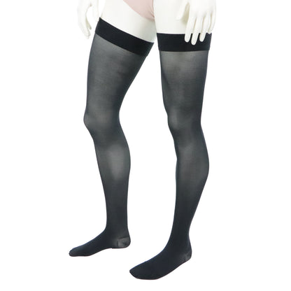 30-40 compression stockings thigh in black color for ladies Doctor Brace right leg zoom