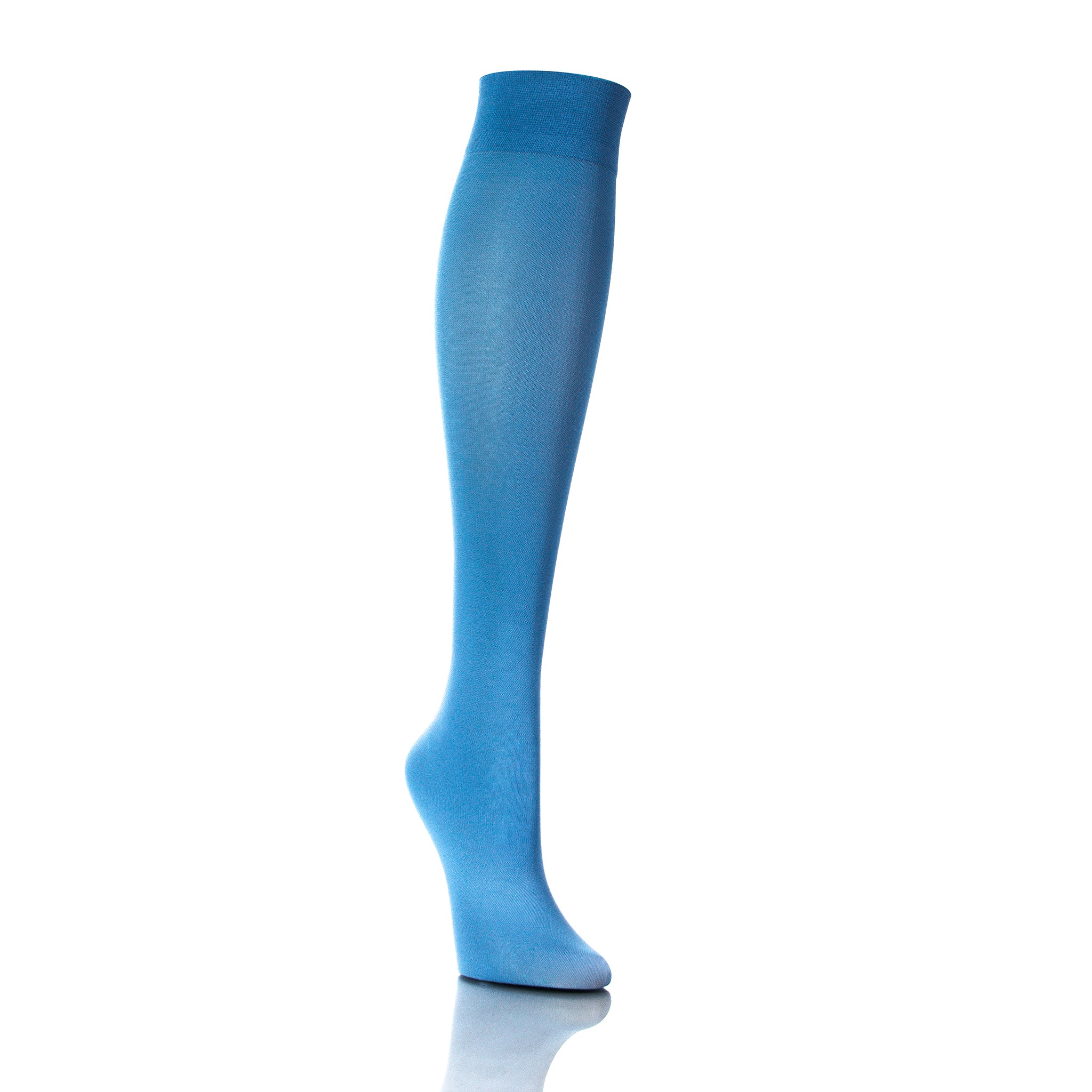 Colourful Compression Socks - 20 30 mmHg - Knee High - Bue Sky Color - Softmedi - Diagonal View