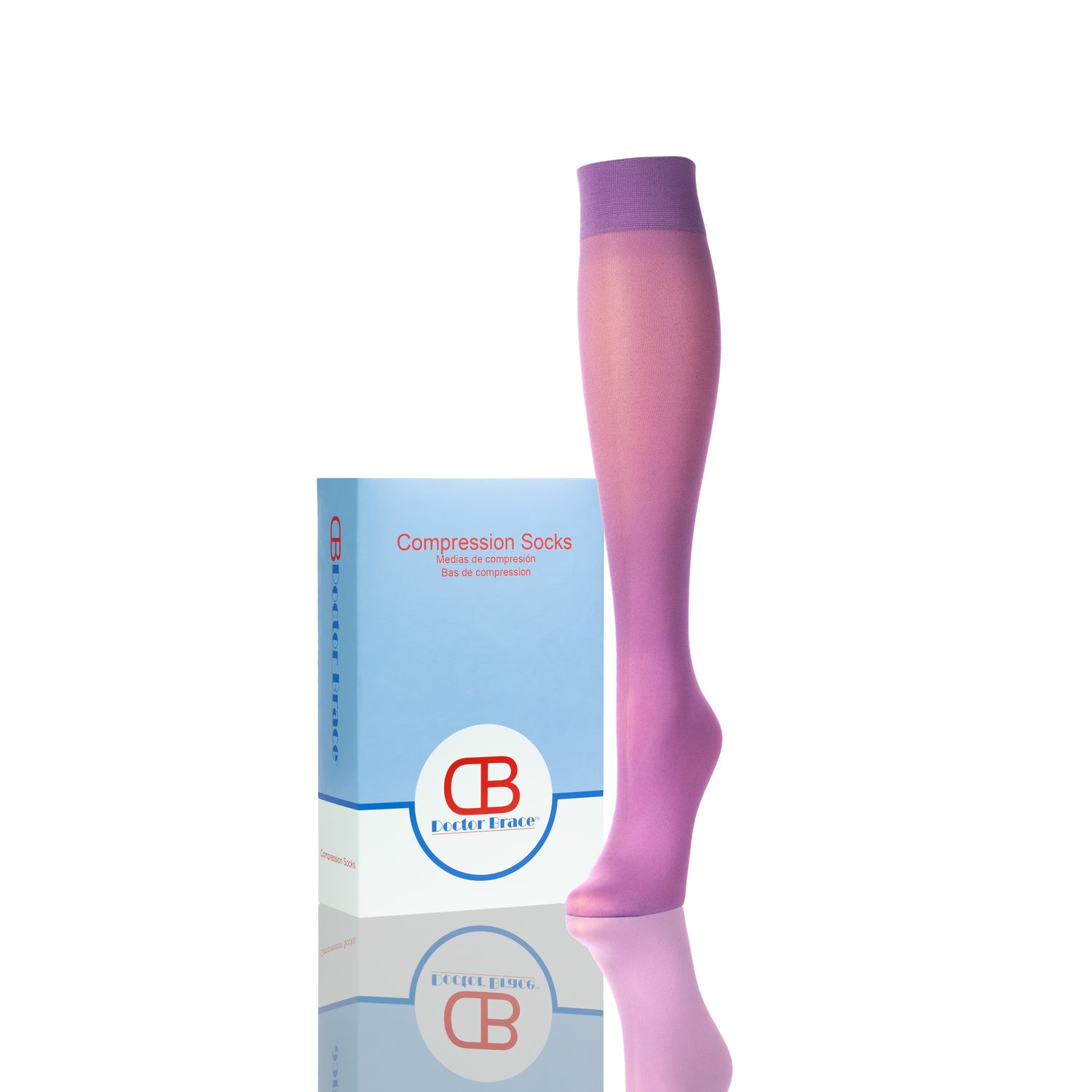 Compression Socks Womens - Lavender - With Doctor Brace Softmedi Package