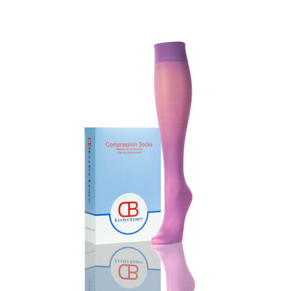 Compression Socks Womens - Lavender - With Doctor Brace Softmedi Package