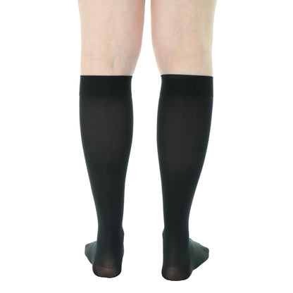 Doctor Brace 20-30 mmHg Calf compression stockings in black opaque fabric rear view