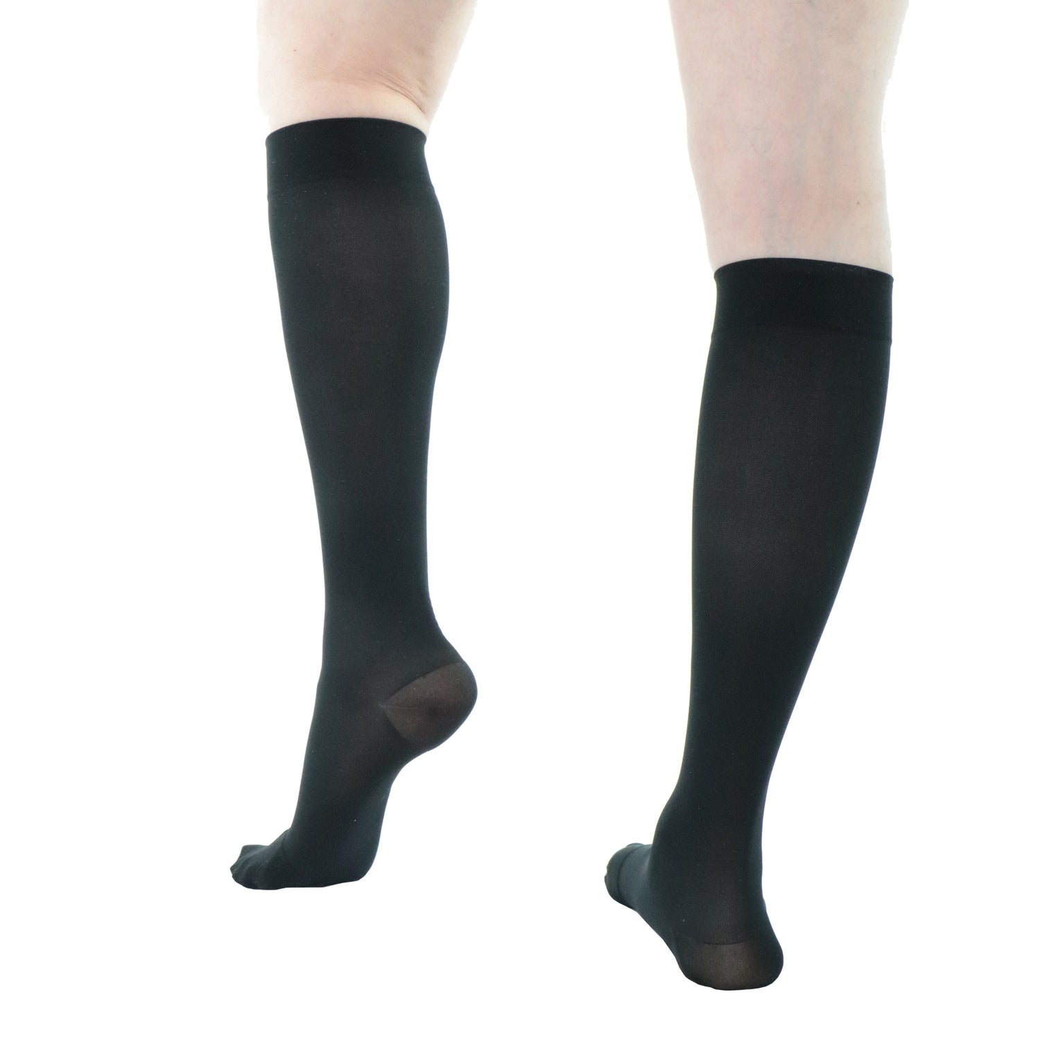 Doctor Brace Circutrend 30-40 mmhg calf compression stockings for women closed toe black left view