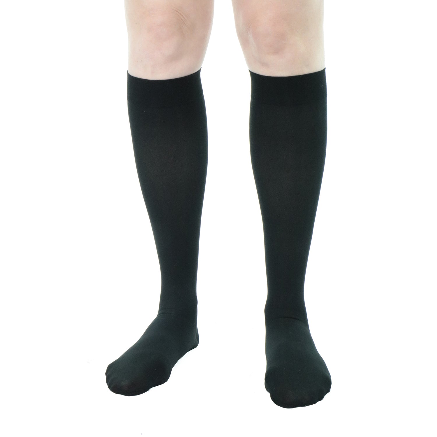Doctor Brace Circutrend 30-40 mmHg women compression stockings calf closed toe black front view