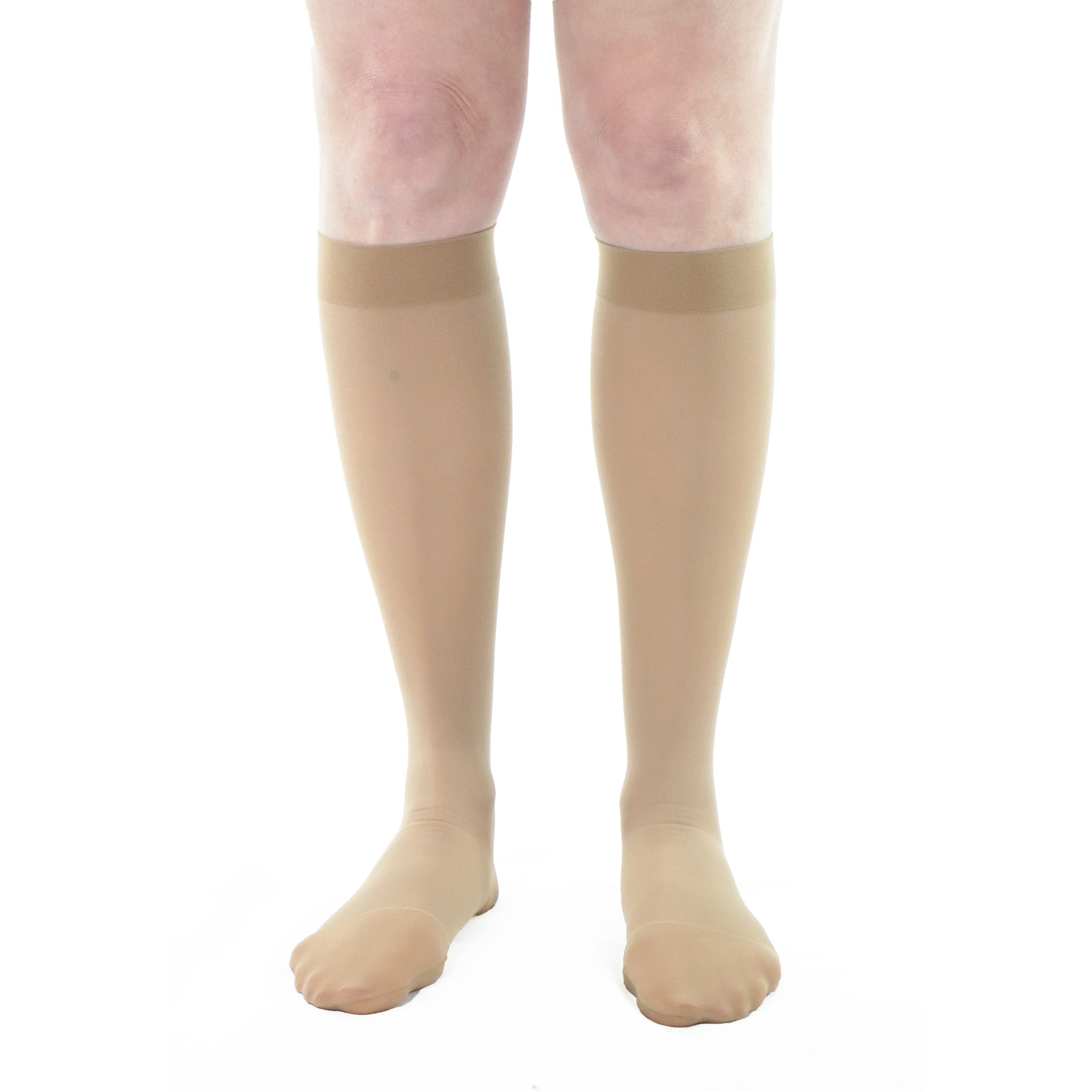 Doctor Brace compression stockings for women 30-40 mmHg beige in closed toe front view