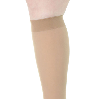 Female compression socks calf 30 40 mmhg open front beige Doctor Brace