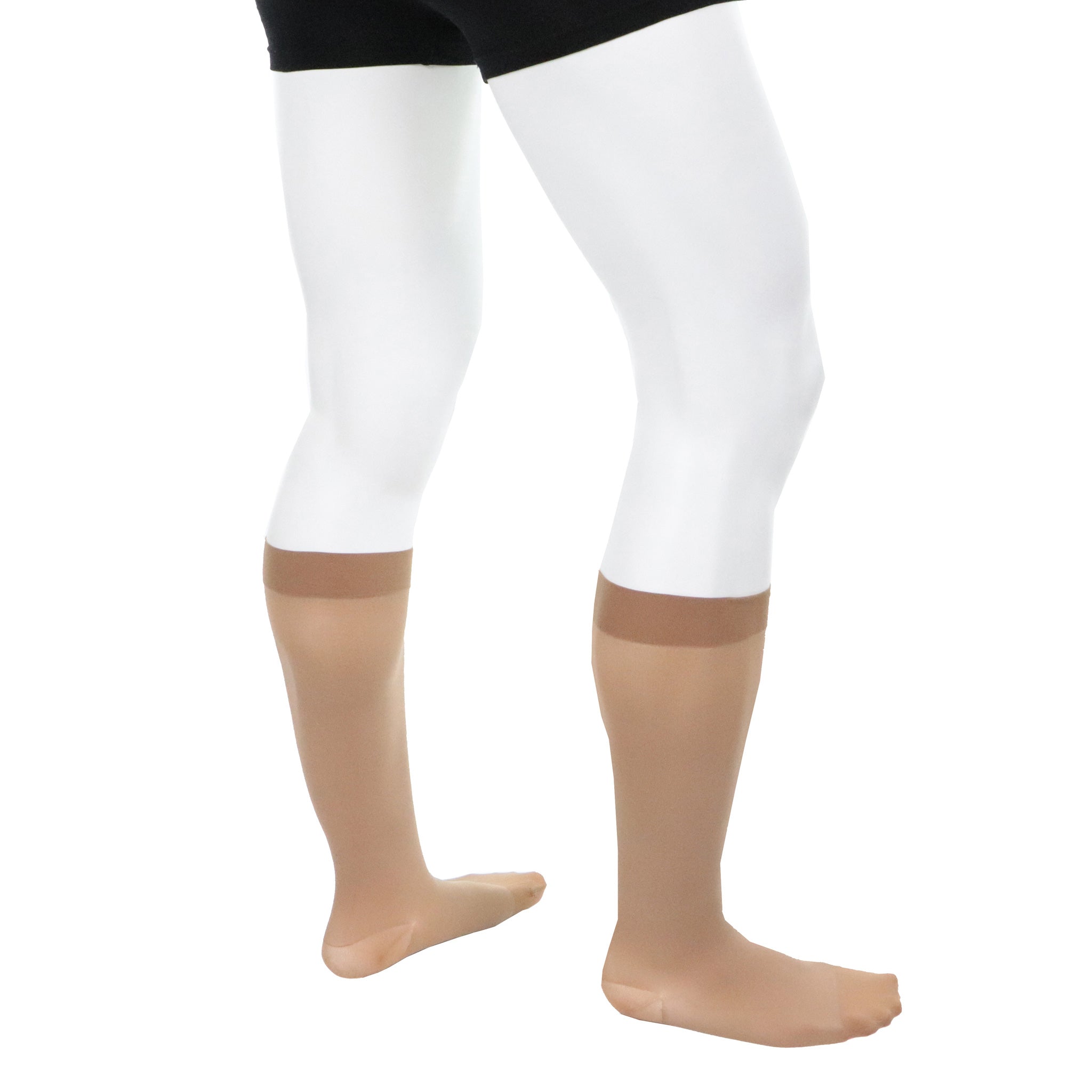 Male compression socks in 20-30-mmHg beige right side