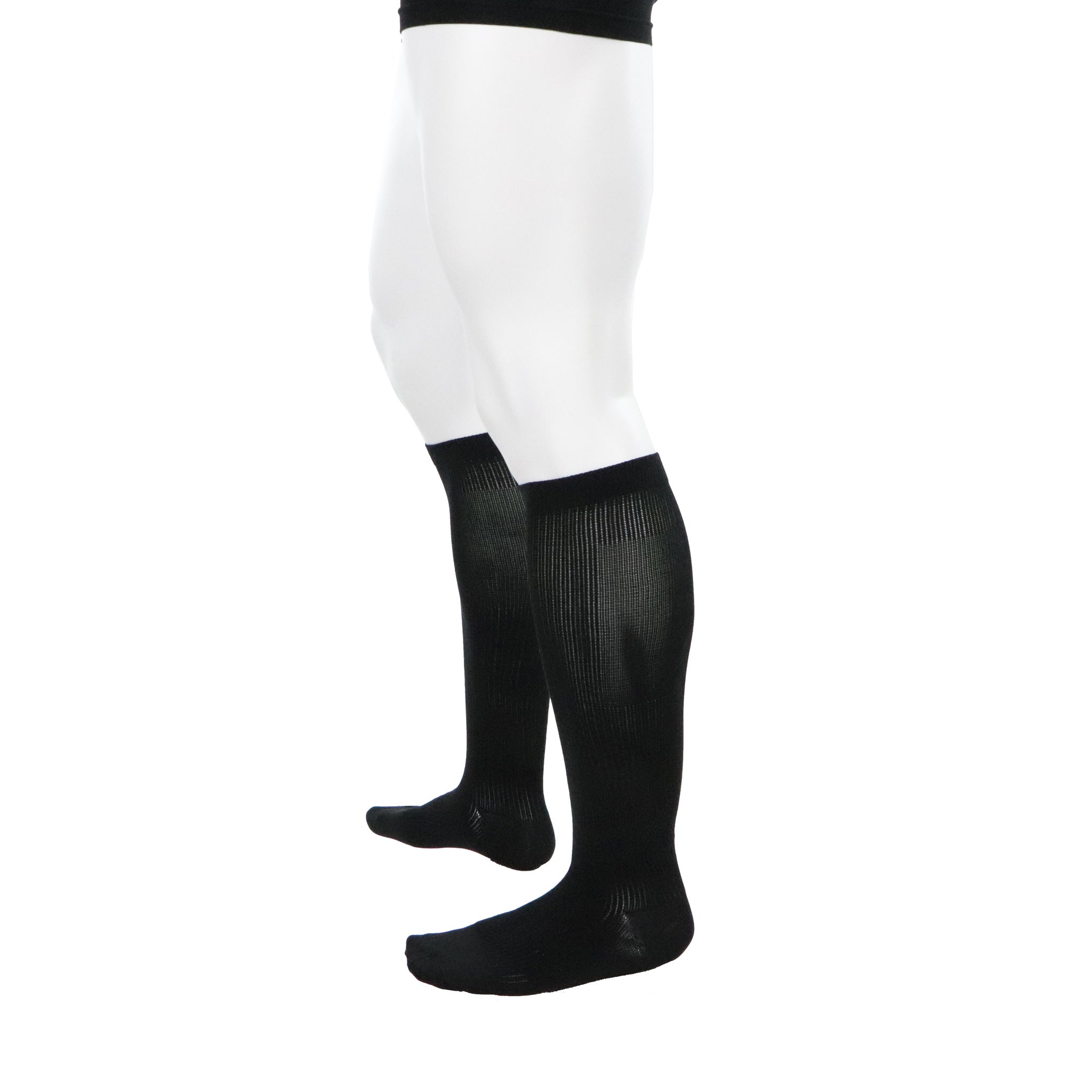 Male compression socks 20-30 mmHg calf Doctor Brace black left side zoomed