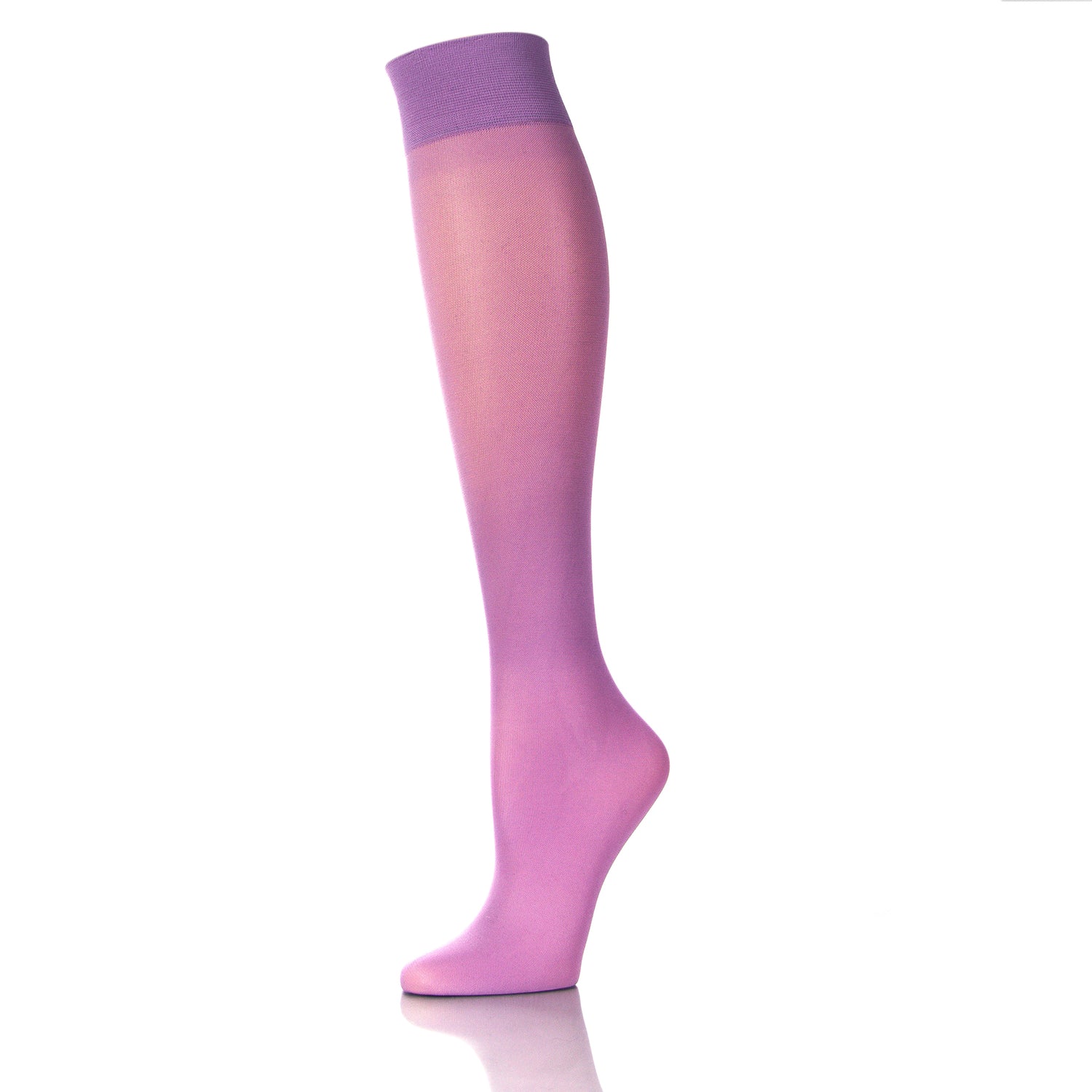 Women Compression Socks  - Knee High - Colored - Lavender Color - Softmedi - Close Side View