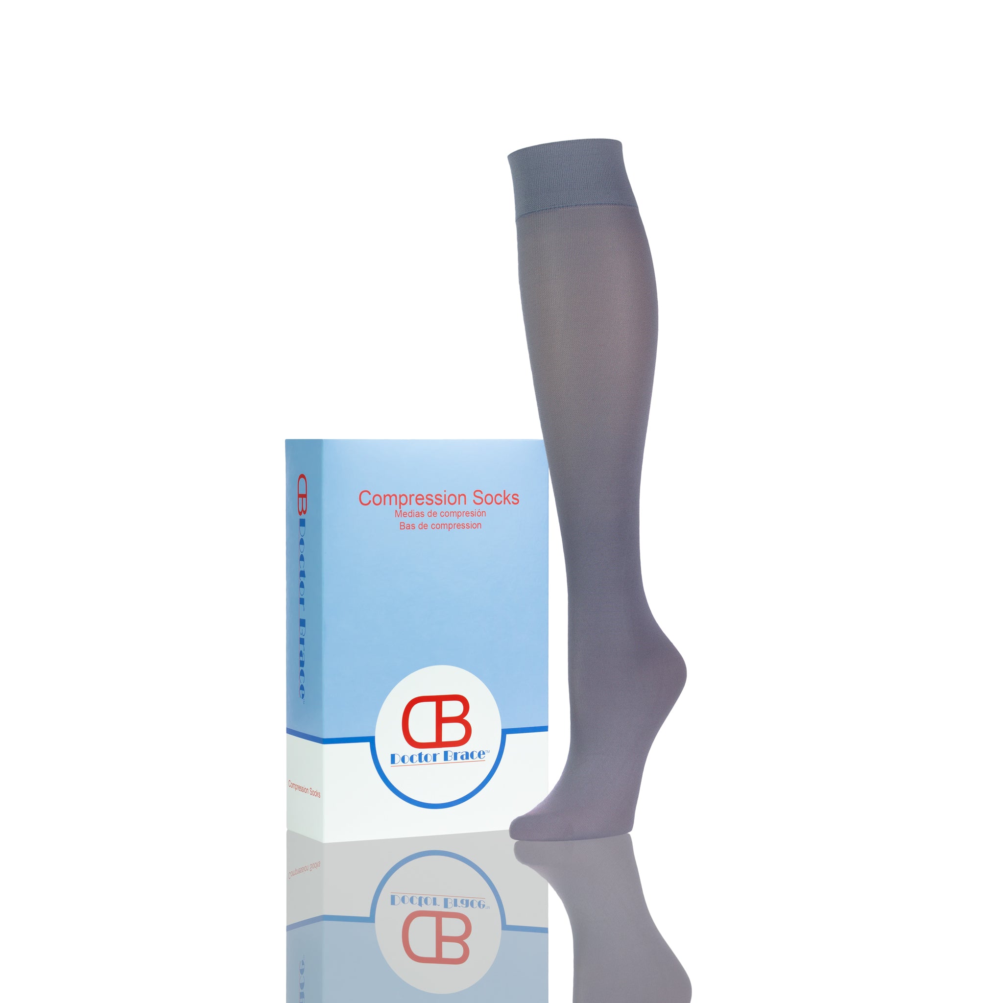 Womens Compression Socks - Light Gray - With Doctor Brace Softmedi Packaging